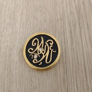 Gold and Black Weight Watchers Brooch